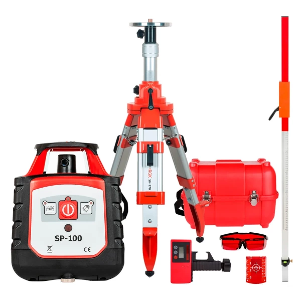 Комплект: ротационный нивелир RGK SP-100 + штатив рейка купить по низкой цене | МАКСПРОФИТ